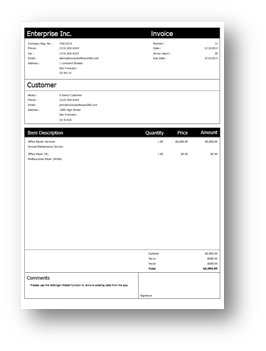 print custom invoices